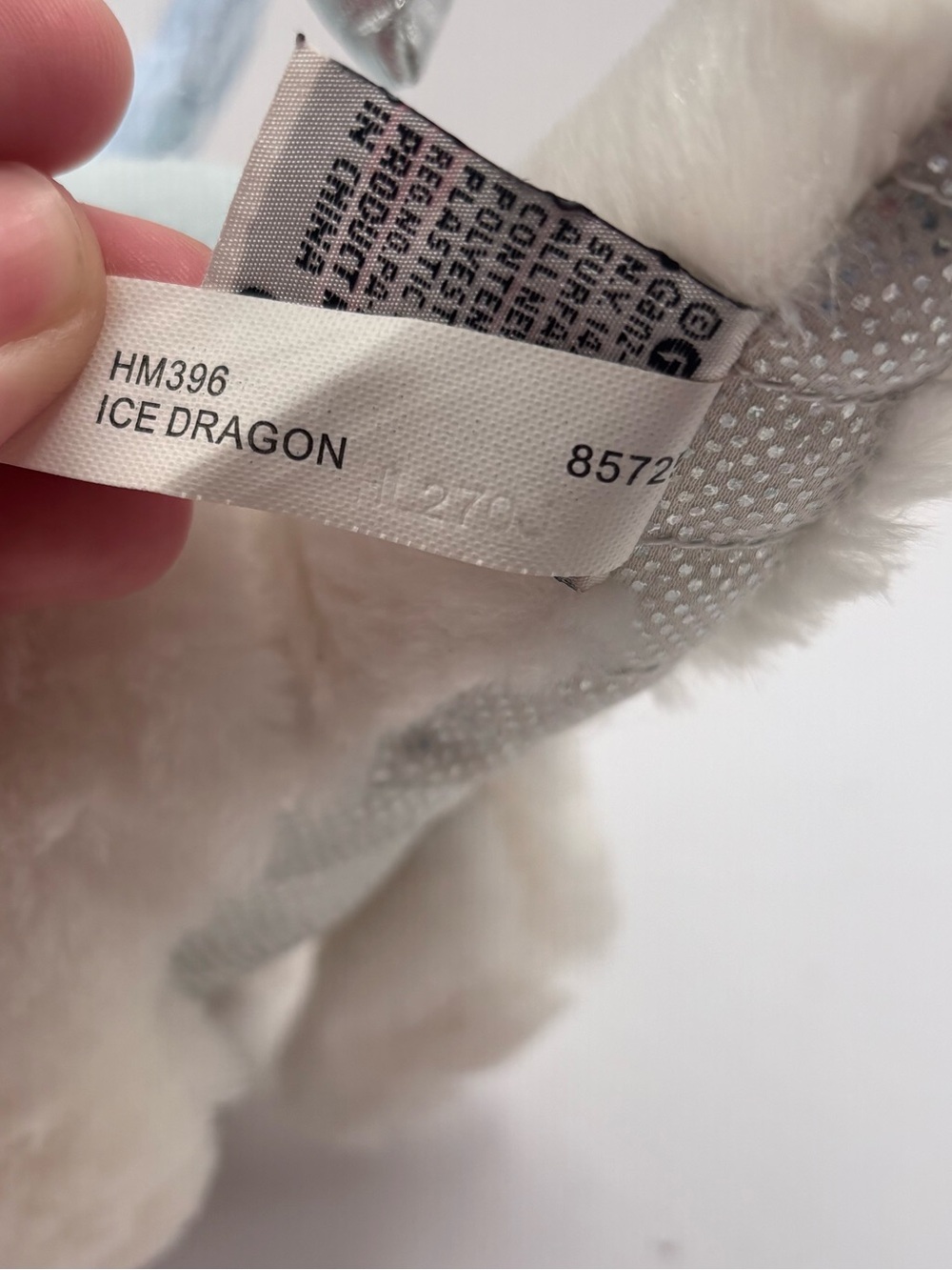 Webkinz Ice Dragon with Sealed Secret Code Tag White Stuffed Animal Ganz READ - Picture 10 of 16